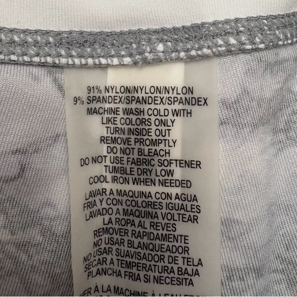 NEW, Calvin Klein Performance, Marble Print 7/8 Leggings, Large, White, Gray - Picture 8 of 12